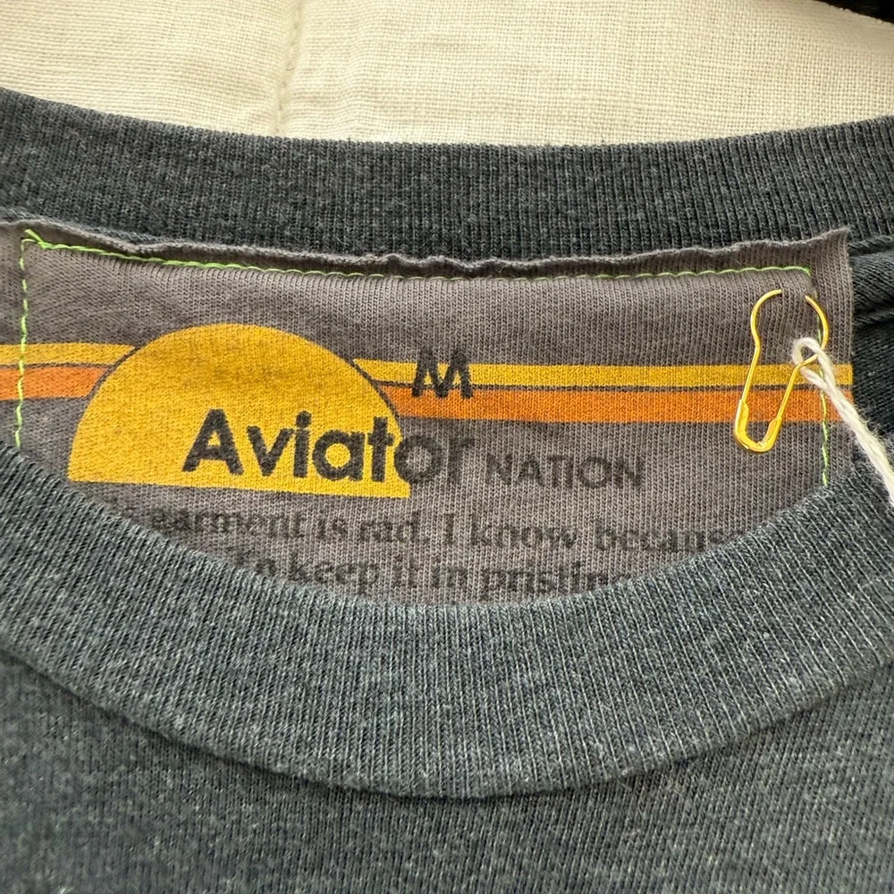 Aviator Nation Charcoal Tee with Lightning Bolt - Picture 4 of 7